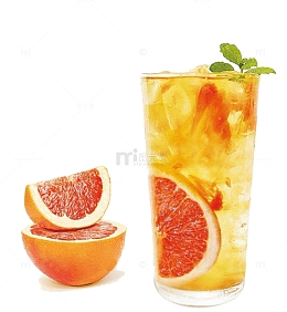 一杯美味的西柚茶png