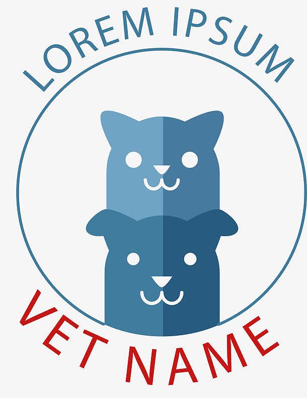 矢量蓝色动物医疗logo素材图