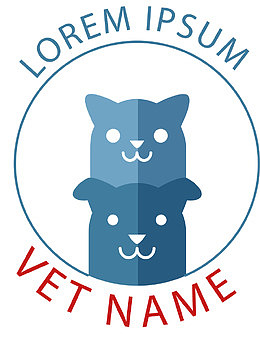 矢量蓝色动物医疗logo素材图
