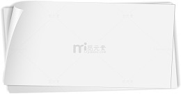 矢量手绘白色卷边的纸