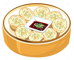 美味食物蒸饺