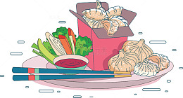 美味蒸饺矢量