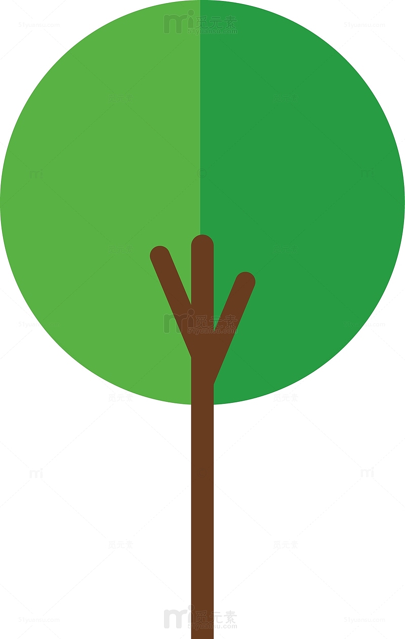 绿色扁平化小树