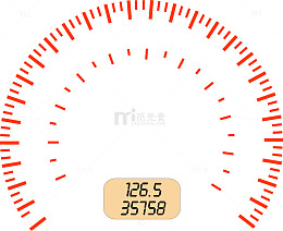 红色仪表盘矢量图