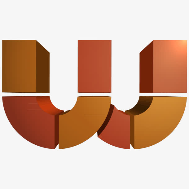 立体拼接英文字母w