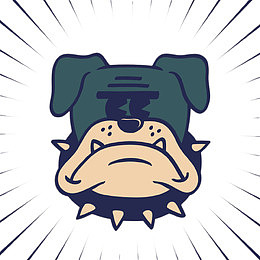 卡通发亮斗牛犬头