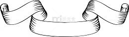 手绘白色丝带纸条