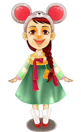 朝鲜半岛传统服饰插画