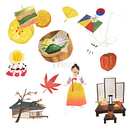 朝鲜传统文化插画