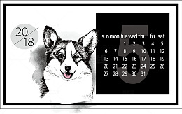狗年时尚日历矢量模板