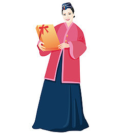 朝鲜传统服饰中年女性