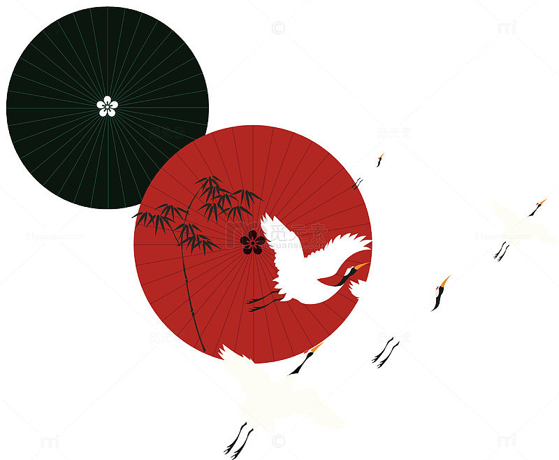 白色仙鹤矢量图
