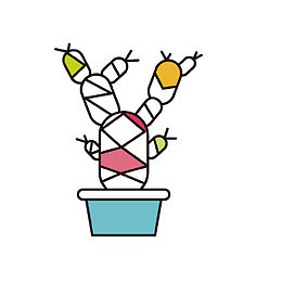 手绘卡通多肉植物仙人掌