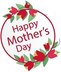 红色边框母亲节卡片