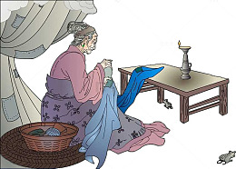 中国风游子吟孟郊背景插画