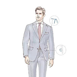 手绘穿西服模特