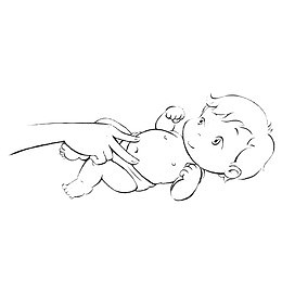 手绘素描婴儿模特图案