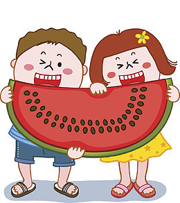 吃西瓜的孩子