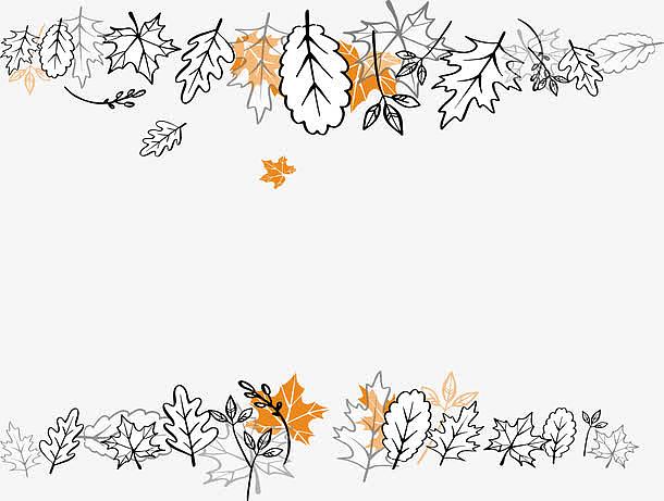 手绘的秋叶边框