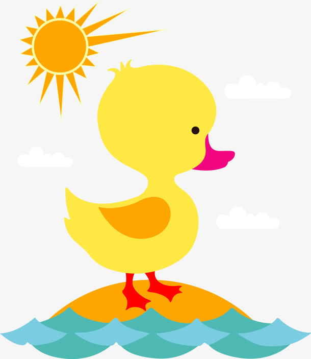 矢量手绘小鸭子