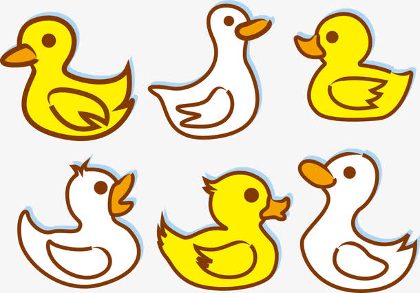 小鸭子简笔矢量图