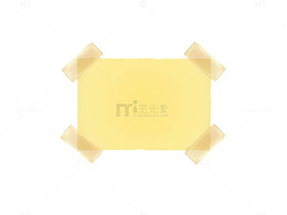 黄色做旧手绘便签贴纸