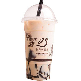 黑色吸管仙草奶茶