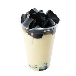 白色杯装仙草奶茶