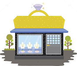 卡通珠宝商店免抠图