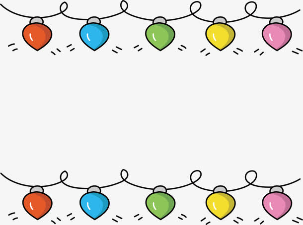 手绘小彩灯边框素材免费下载_觅元素