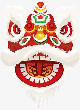 新春红色舞狮狮子头