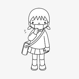 戴口罩的女学生