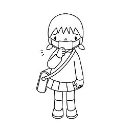 戴口罩的女学生