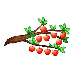 手绘苹果树