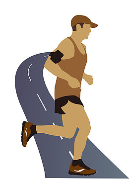 矢量卡通图案长跑项目