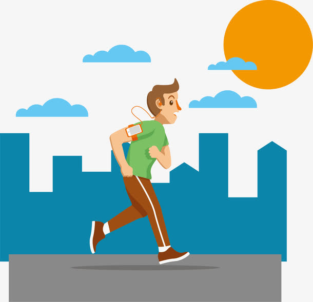 矢量跑步男孩