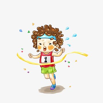 卡通跑步冲刺流汗的男孩素材