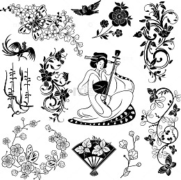 弹琴的日本女人