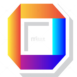 渐变色条折叠英文字母O