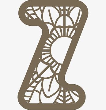 手绘线条窗花创意英文字母z