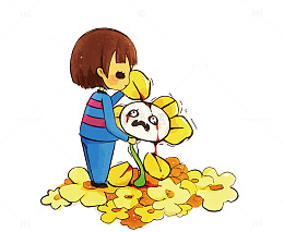 矢量乱摘花的小孩