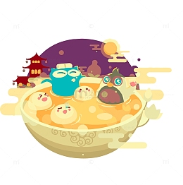 免抠卡通元宵节装饰