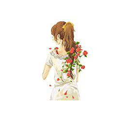 女孩花朵简图