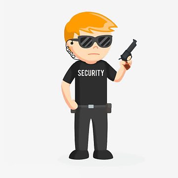 保镖png卡通人物保安头像png警卫卡通图标iconpng卡通拿着纸警告的