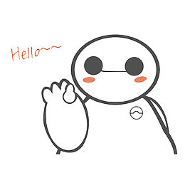 可爱的大白挥手道歉PNG