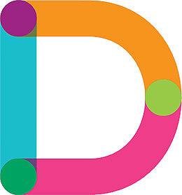 彩色拼接的英文字母D