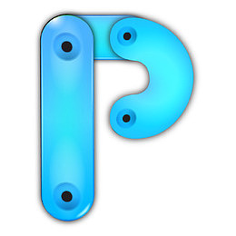 机械拼接英文字母P