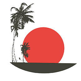 椰子树矢量剪影
