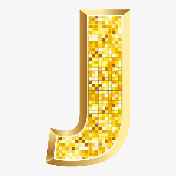 金色马赛克字母J