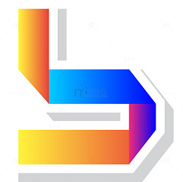 渐变色条折叠英文字母b